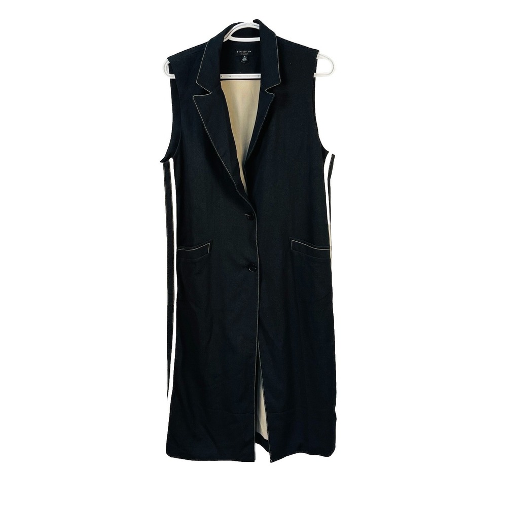 Current Air Sleeveless coat‎ dress Size M  Black with White accent stripe